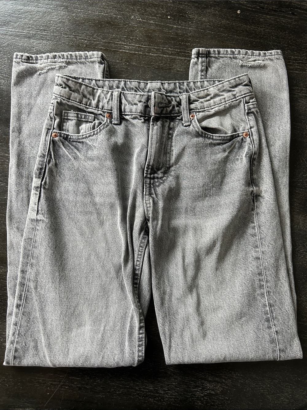 Men's Straight Gray Washed Denim Jeans